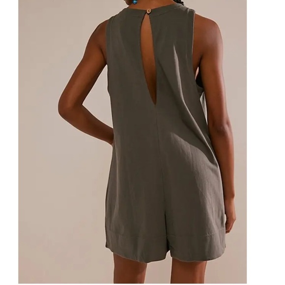 FREE PEOPLE Elliot Romper Wrought Iron Gray One Piece Jumper Outfit FP Beach - Picture 2 of 6